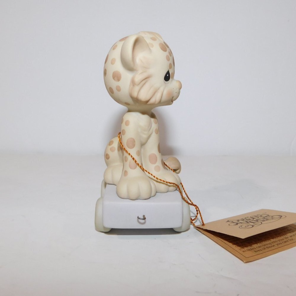 Precious Moments Birthday Train Year 7 Leopard Figurine w Box VTG 1987 Enesco - Picture 4 of 7